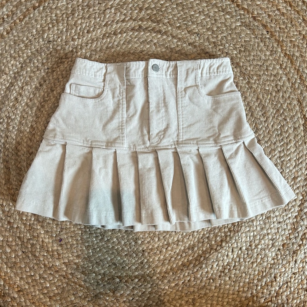 Corduroy tan mini high waisted skirt